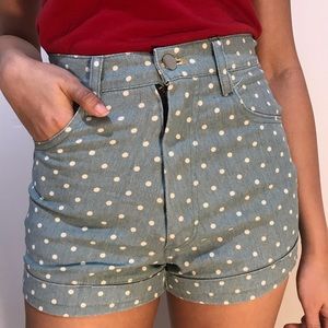 AMERICAN APPAREL high waist cuffed jean shorts